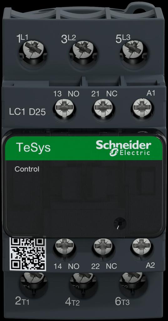 Power contactor TeSys D AC3 25A 3P 1NO 1NC coil 230VAC box terminals