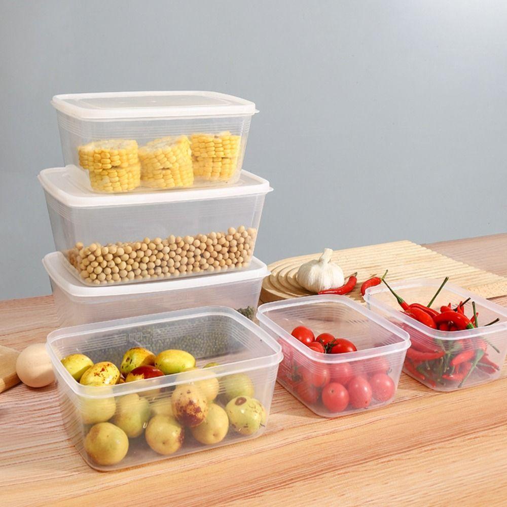 

Rectangular Refrigerator Storage Box Transparent Food Containers Kitchen
