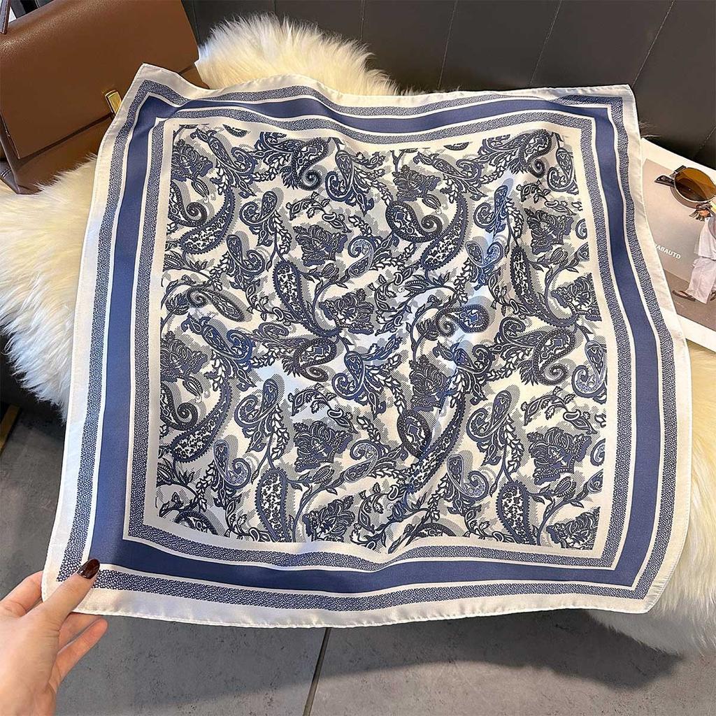 Korean New Versatile Fashion 71 Imitation Silk Square Scarf Women's High-end Sense Neck Protection Neck Scarf Silk Scarf