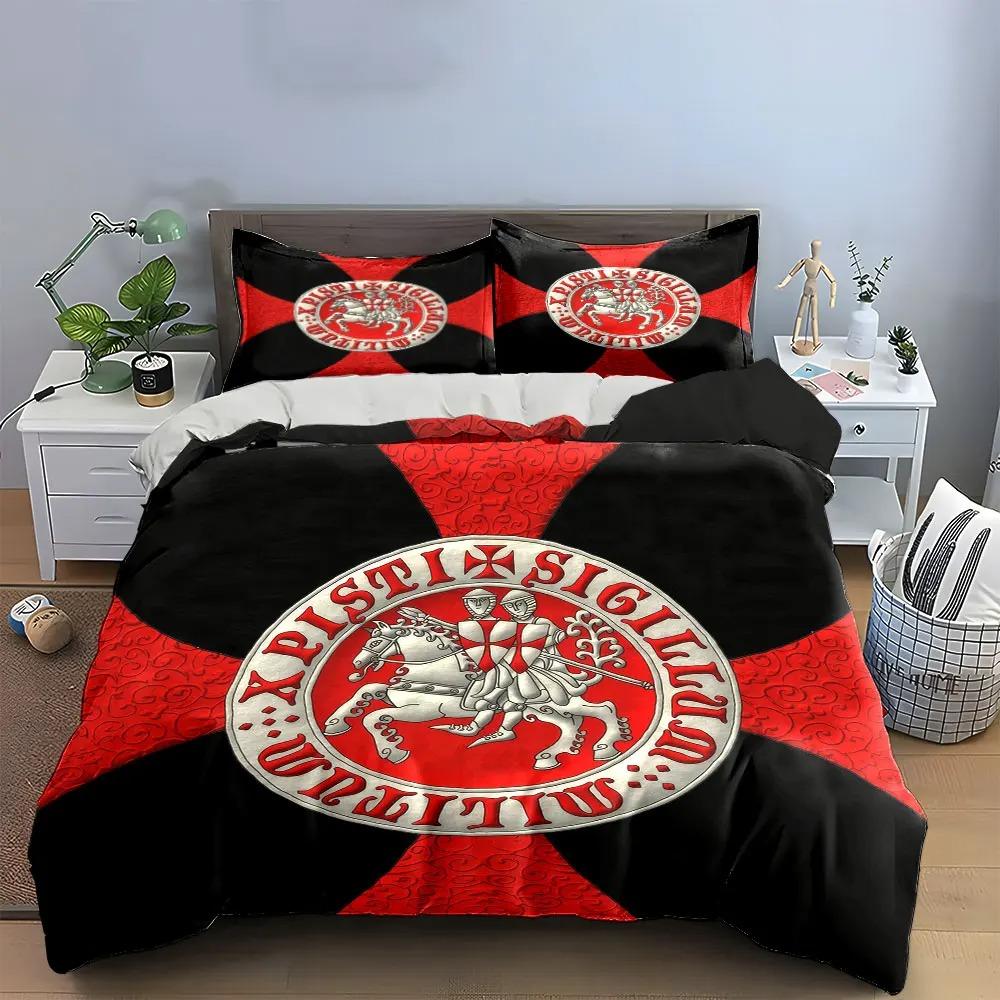Templar Design Decoration Set Bedding Set ,2/3piece Duvet Cover and Pillowcase, Home Bedroom Decoration,gift for Boys and Girls