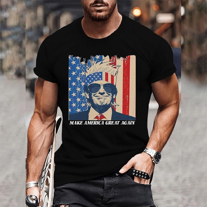 Trump  Shirt Summer Casual Outdoor Men's T-shirt Everyday Street Fashion Men's Short-sleeved Top Trump 3D Printed Men's Tees