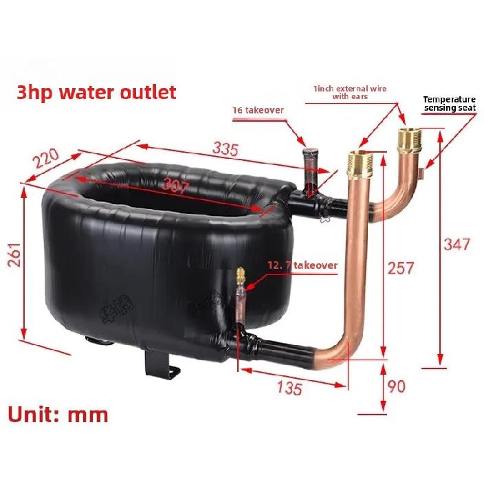 3HP tube heat exchanger, air energy heat pump coaxial air conditioning accessories, evaporator condenser heat exchanger