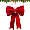 Christmas Bow DIY Xmas Trees Decoration Pendant Velvet Bows Knot Baubles Hanging Ornaments For Home Party Decorations