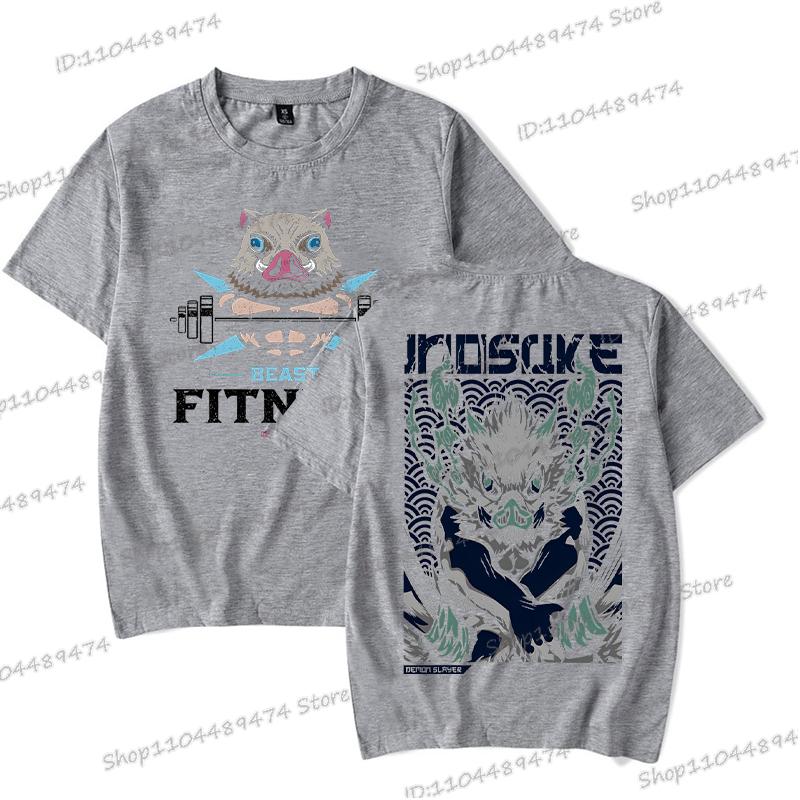 Harajuku Anime Demon Slayer Men T-shirts Hashibira Inosuke Fashion Cosplay Graphics T Shirt Short Sleeve Summer Comic Streetwear