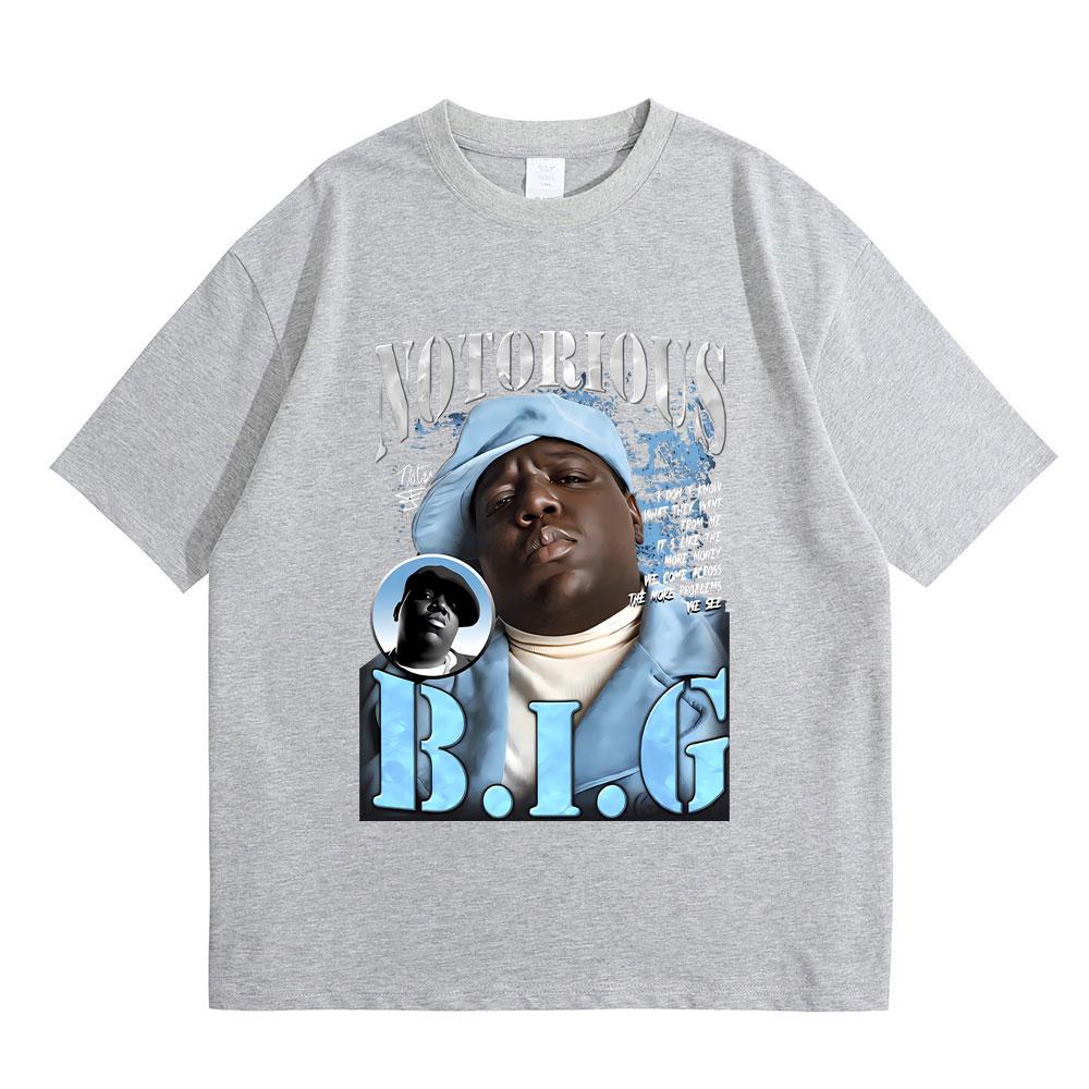 Klassisches Vintage Bestes Berühmtes The Notorious Big T-Shirt Hip Hop Rapper Biggie Smalls Print T-Shirts Herrenmode Übergroßes T-Shirt