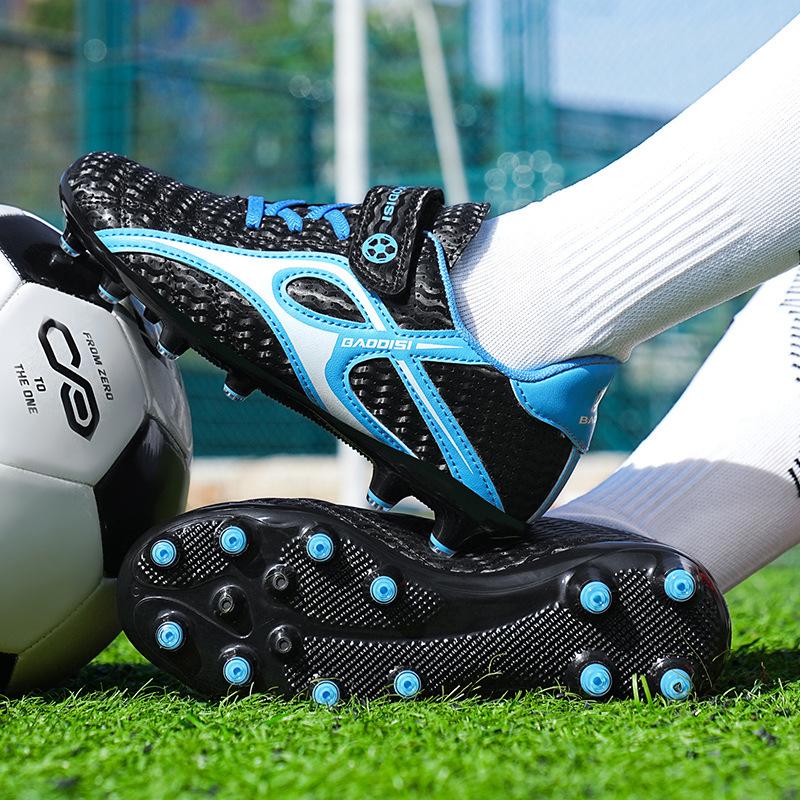 

Детские футбольные бутсы на липучке с шипами, сломанные гвозди, обувь для мальчиков, обувь для девочек, обувь для учеников начальной школы, игровая тренировочная спортивная обувь 28