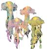 Colorful Luminous Jellyfish Lantern with Flashing Lights and Streamers for Night Markets