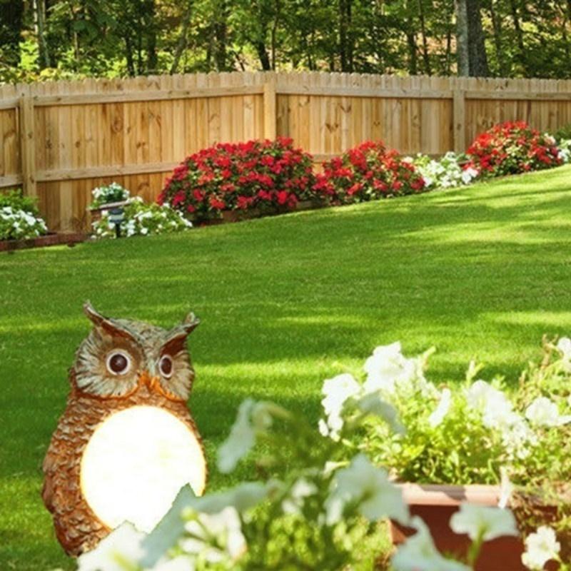 1pcs Solar Powered Owl LED Light Home Yard Decor Outdoor Light Statue Lamp Gift Home Decoration Accessories