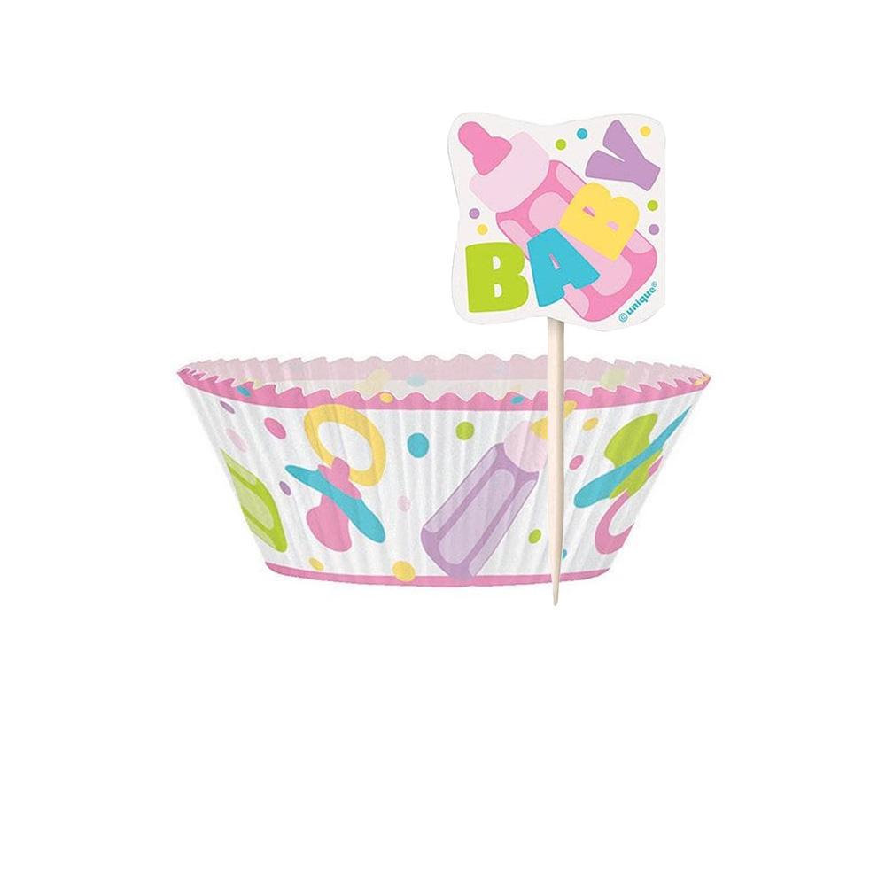 Unique Party Set di decorazioni per cupcake per baby shower (Confezione da 48) One Size nero