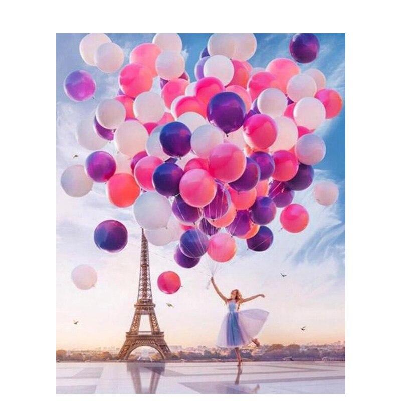 DIY Diamond Painting Cross Stitch Landscape Room Decor Eiffel Tower Rhinestones for Adults 5D Diamond Mosaic