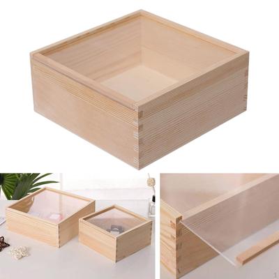 Wooden Box Craft Gift Desktop Candy Display Storage Container Jewlery Organizer