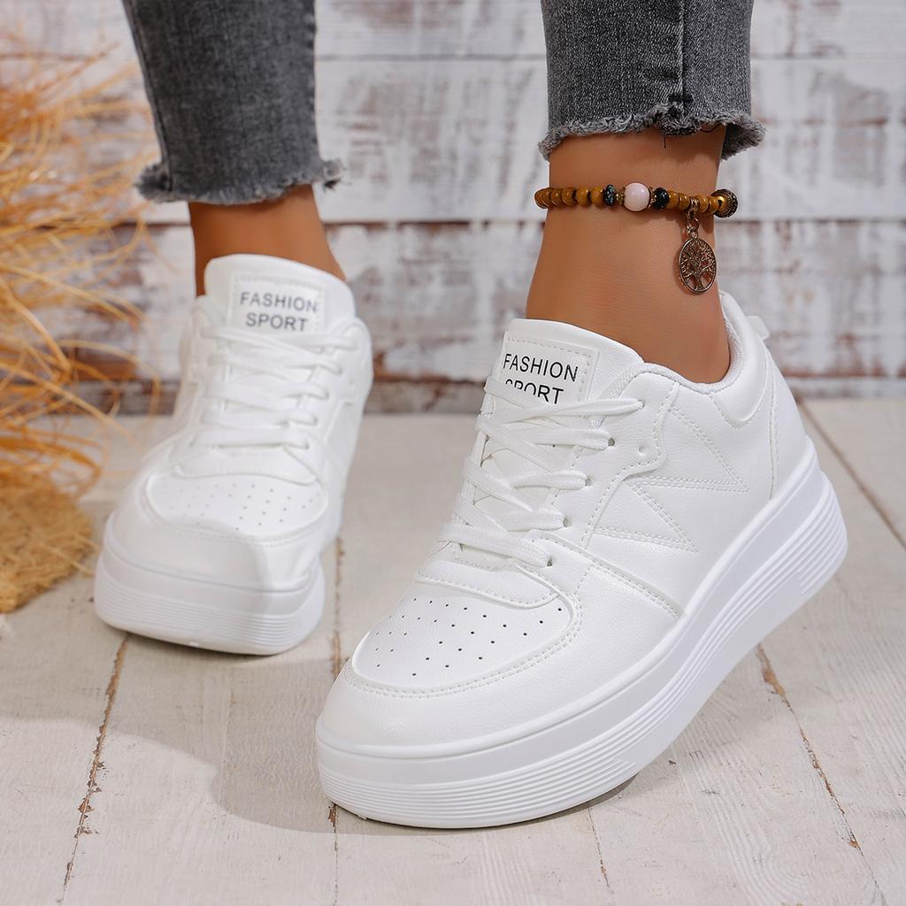 Fashion Women Fashion Platform Sneakers Thick Sole Lace Up Running Sports Shoes for Women Plus Size Comfort Casual Walking Sneakers