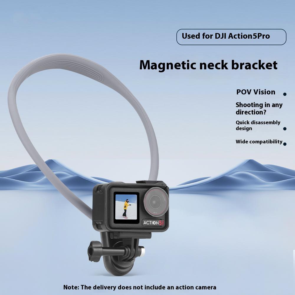 FLYMILE For DJI Osmo Action 5 Pro/Pocket 3/Insta360 GO 3S/GoPro Hero 13 POV Shooting Neck Mount Holder Bracket