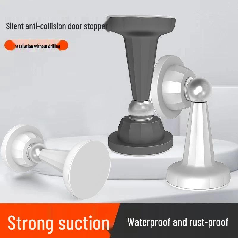 Magnetic Punch-Free Door Stopper: Bathroom & Household Anti-Collision Solution