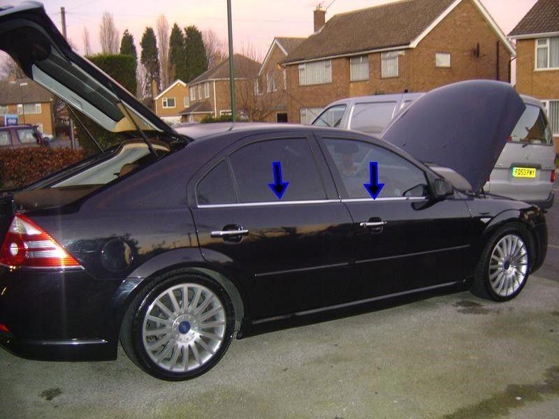 Ford MONDEO MK III Mk3 HB - CHROME WINDOW MOULDS