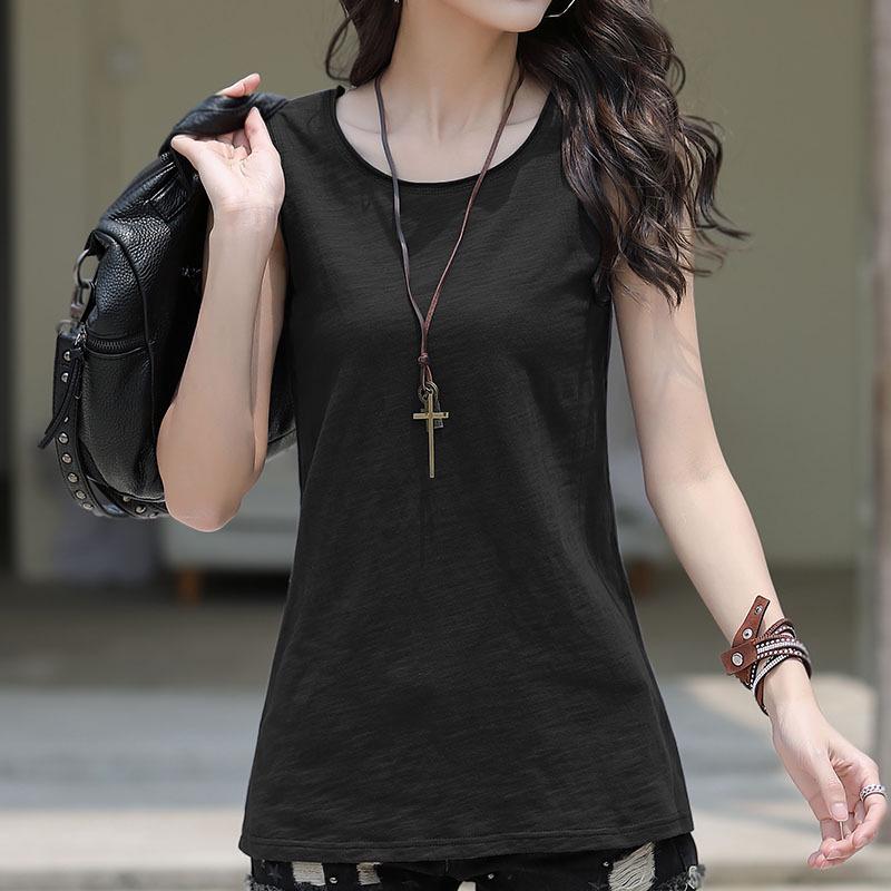 Women's Bamboo Cotton Sleeveless Vest - 2025 Summer Collection - Versatile, Loose Fit Top