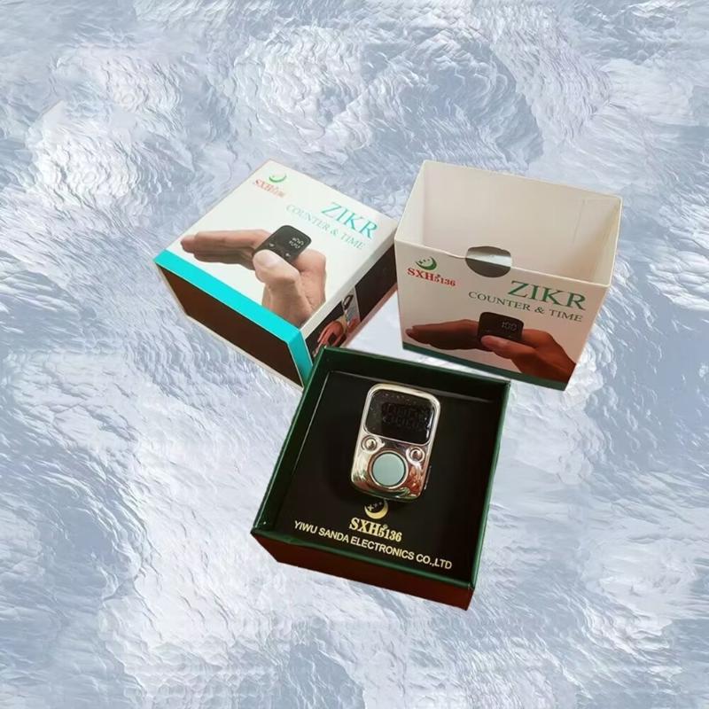 Anello Digitale Elettronico Luminoso a LED Contatore Manuale per Dita Contatore di Preghiera Ricaricabile Clicker Segnapunti Digitale per Punti