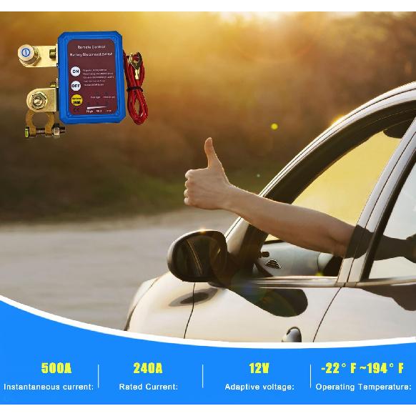 Kill Switch for Car, Remote Battery Disconnect Switch 12V 240A Car Kill Switch Anti-Theft Killswitch for Car,RV,Trailer, Trucks,ATV,UTV,Motorcycle,