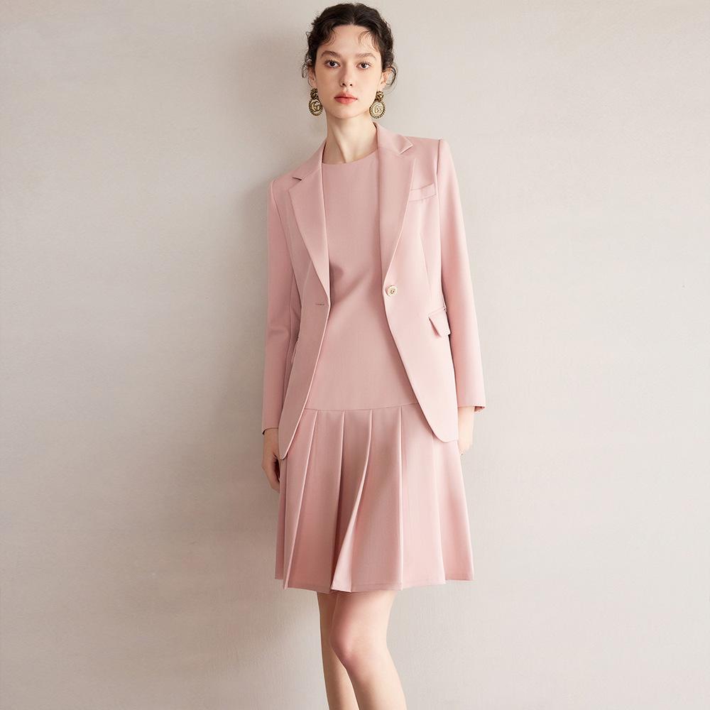 Элегантное женское синее платье-пиджак: Весенняя мода 2025 года Деловой костюм-двойка XXL
