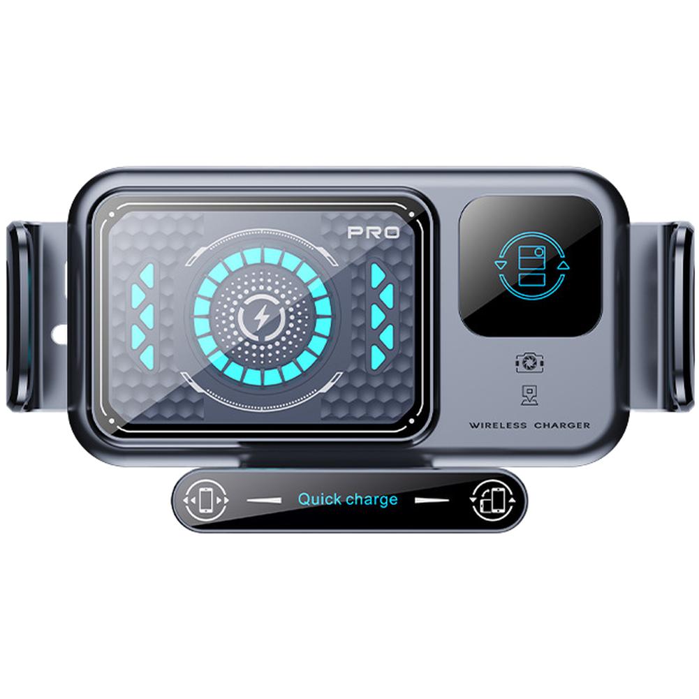 15W Wireless Charging Car Phone Holder with Auto Clamping Gravity Sensor Multipurpose Fit for Different Vehicle Vents China Mainland