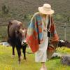 Ethnic Style Shawl Summer Outer Wear Women's Large Shawl Cape Cloak High-end Knitted Scarf