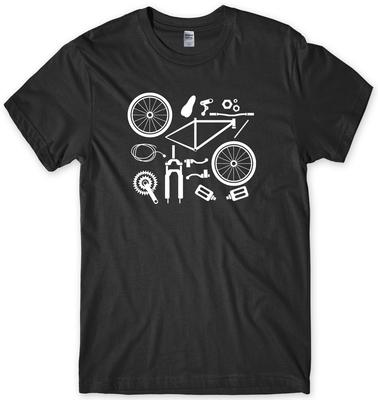 Bike Parts Bicycle Dismantled Mens Funny Unisex T-Shirt