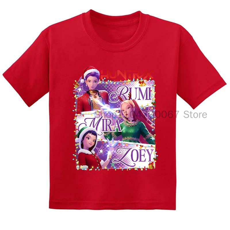 

Summer Toddler Girl Clothes Kpop Demon Hunters Cartoon Christmas Tee Shirt Funny Gift Fans Harajuku Cool Kids T-shirts Tops 170cm