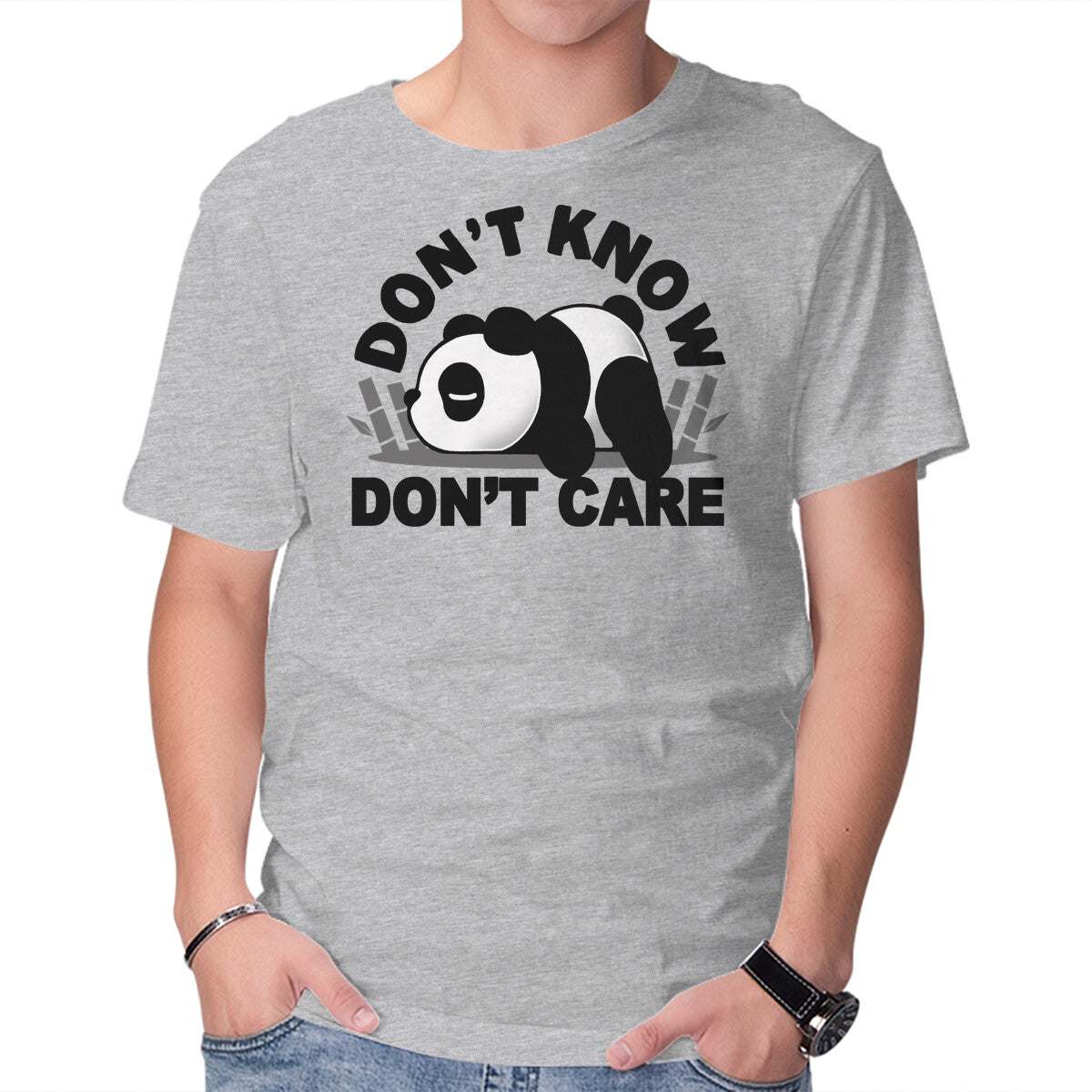 Unisex Crew Neck T-Shirt Don t Know Don t Care Graphic Short Sleeve Casual Tee XXXL