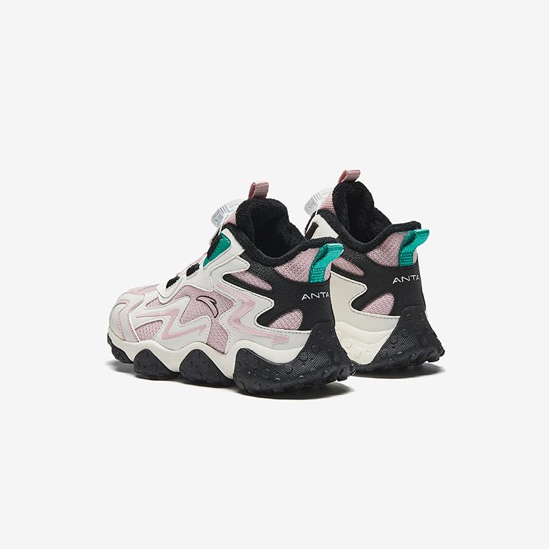 Anta Kids Trendy Fashion Thickened Warm Wear-Resistant Non-Slip Mid-Top Casual Shoes Kids Casual Shoes Pink White Black A22449941-2