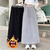 Straight Fleece Lined Skirt Women Autumn Winter High Waist A-Line Pencil Midi Slit Bodycon