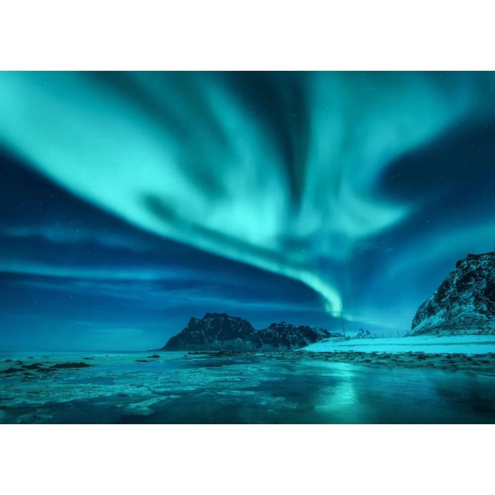 Исландия Aurora Borealis фотография постер холст живопись Северное полярное сияние природа пейзаж настенные художественные фотографии домашний декор 21X30cm Unframed