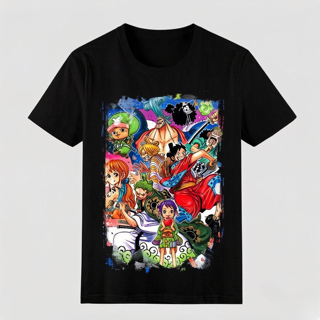 One Piece Printed Pattern Tshirt Luffys Domineering Casual Comfortable and Highquality Cotton Parentchild Wear