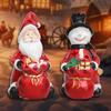 Santa/Snowman Shaped Resin Sculpture for Festival Home Decoration Desktop Ornament Accessories Holiday Party Supplies