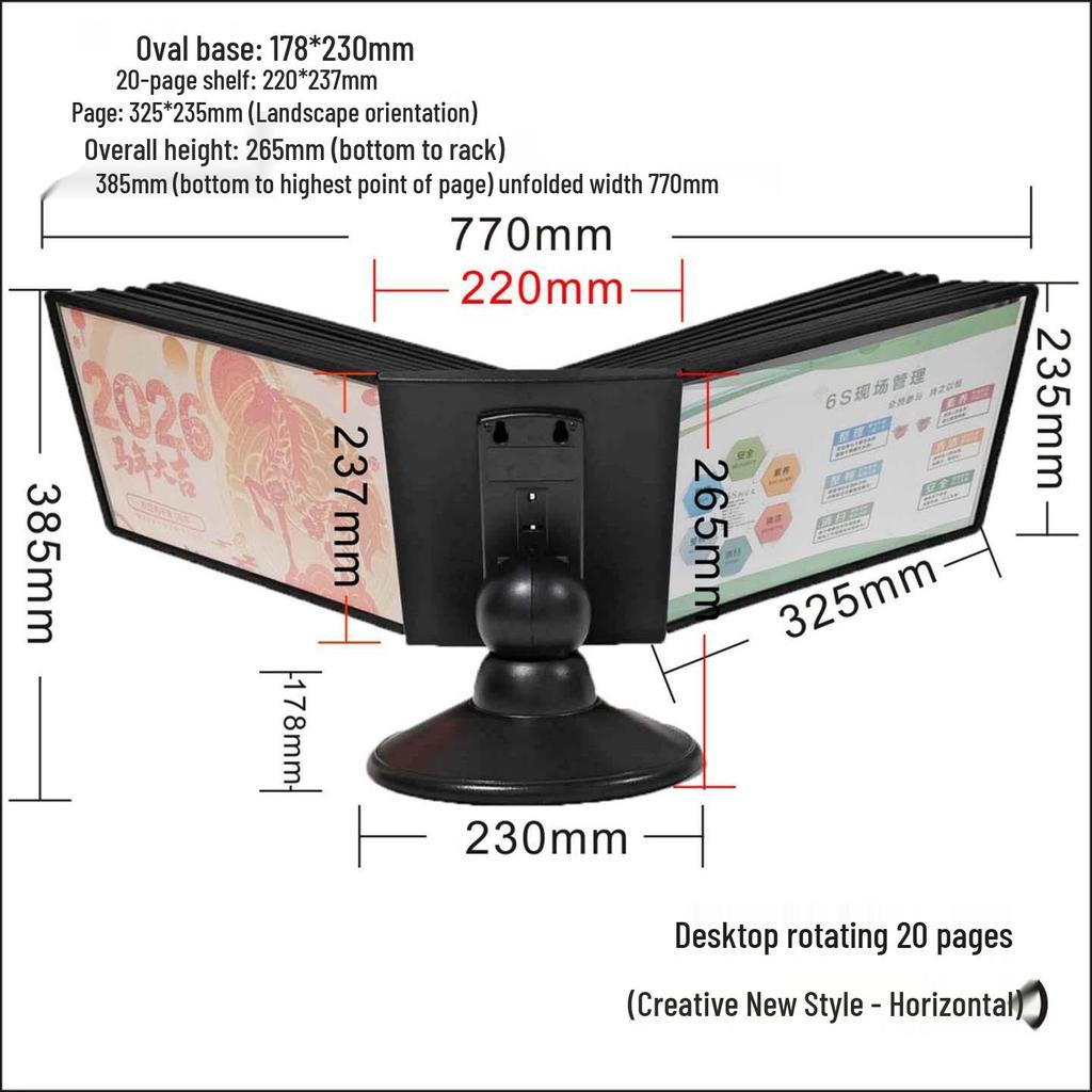 Rotating A4 Desktop File Holder and Display Stand
