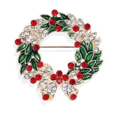 Lanhao Spilla Pin Corona di Foglie Cartone Animato Natalizio XZ4575