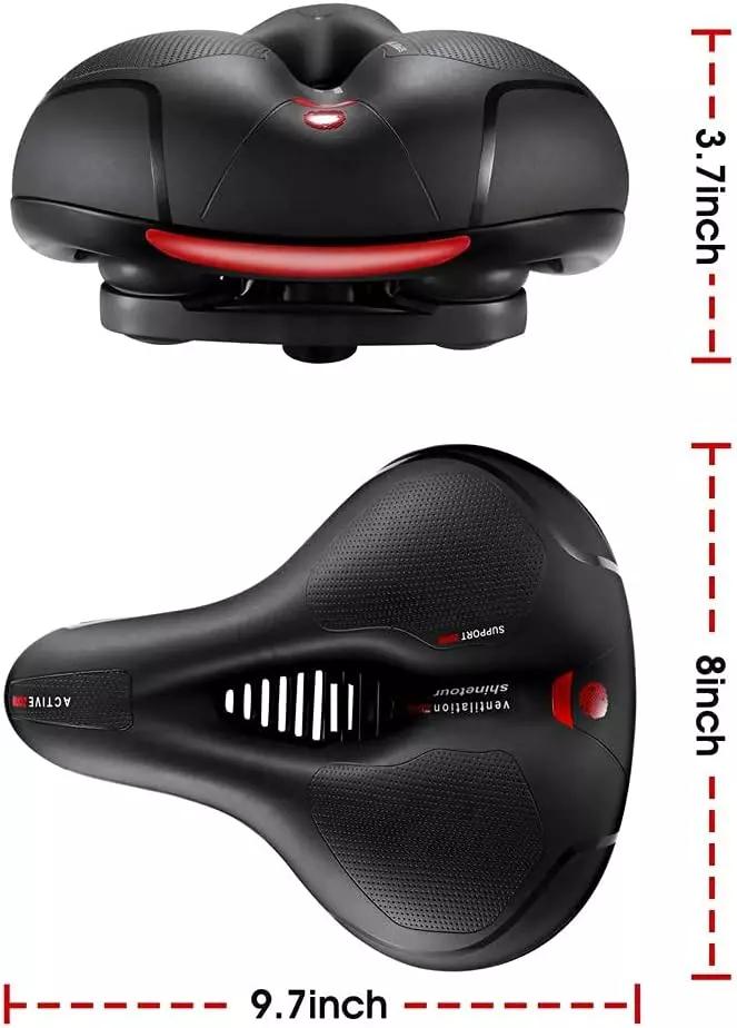Hollow Breathable Bicycle Saddle with Taillight Mountain Cushion Bicycle Big Butt Widened Soft Saddle Comfortable Seat