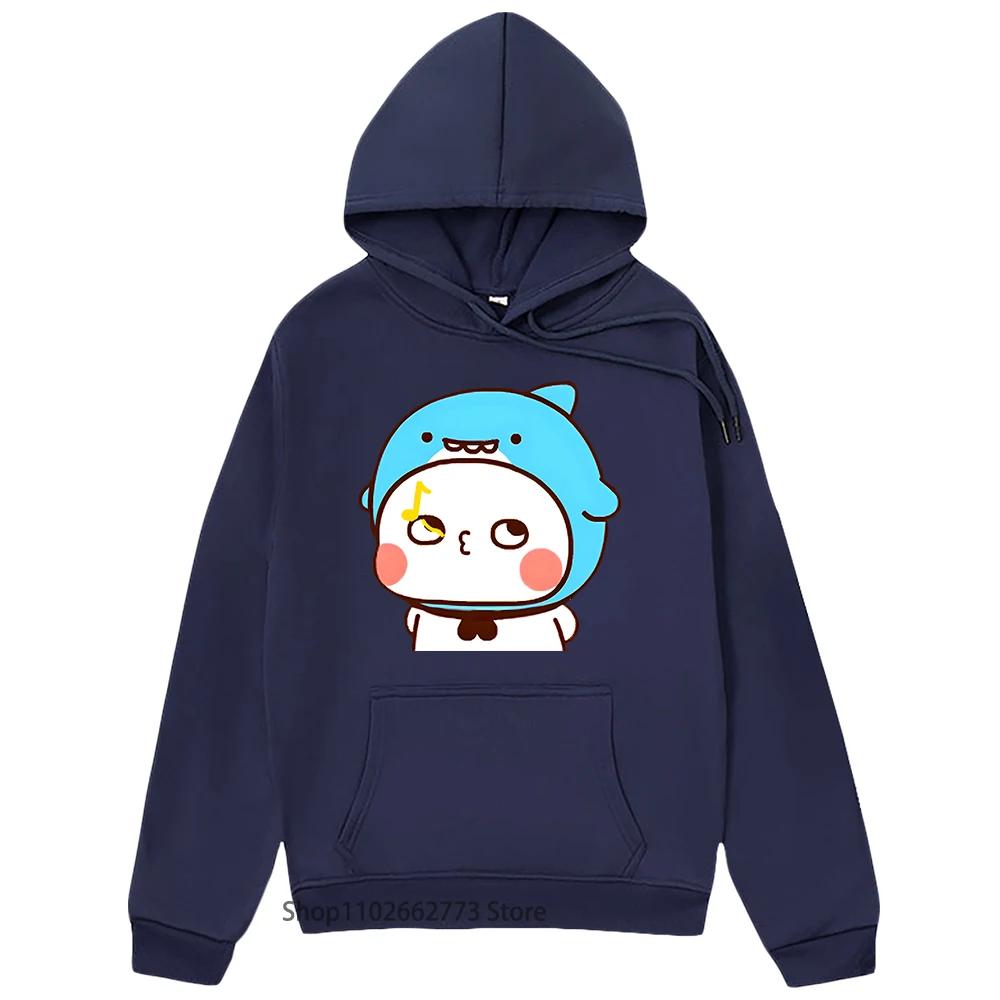 Cute Shark Bubu Is Whistling Sweatshirts Panda Bear Graphic Clothes Women Men Kawaii Cute Pullover Spring Sudadera