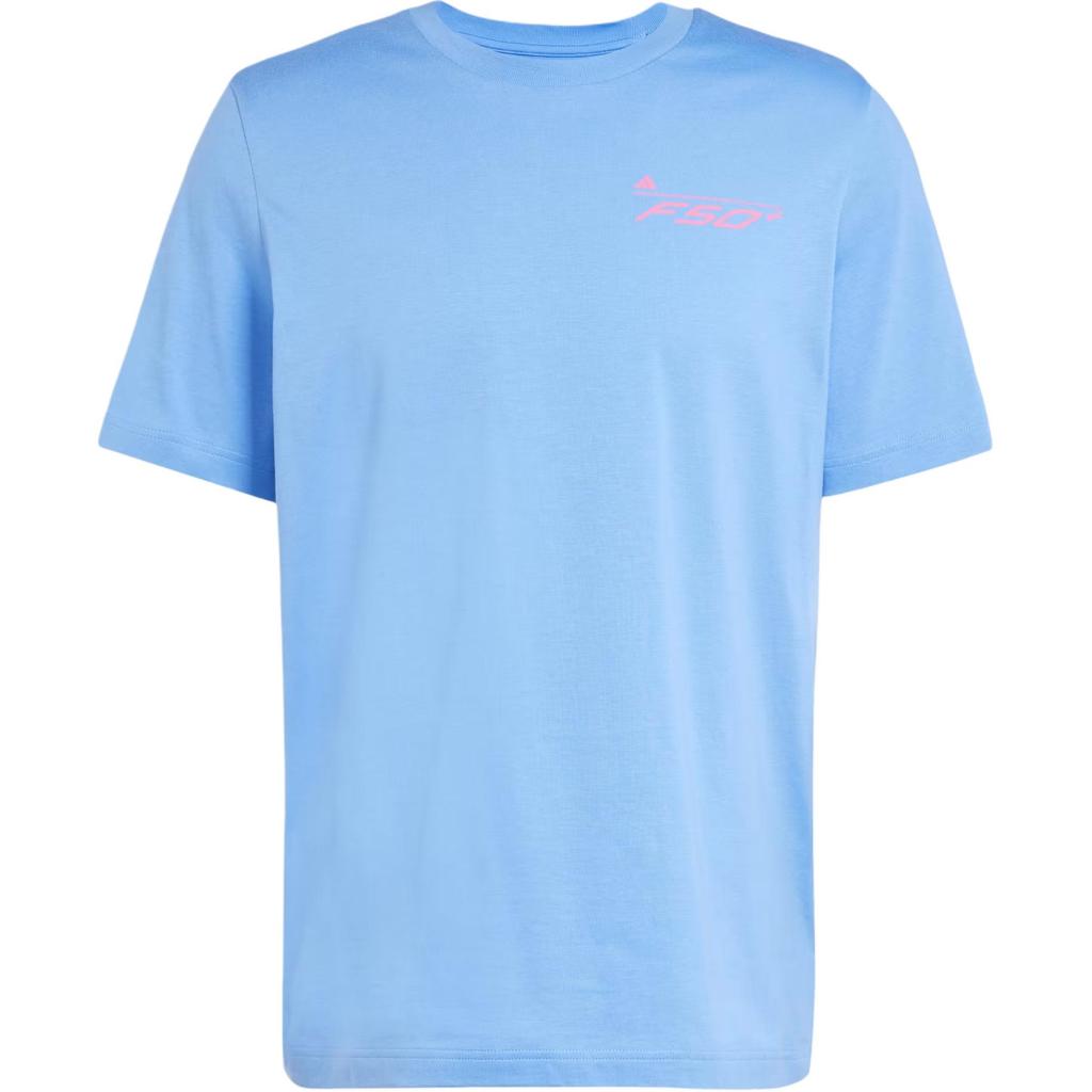 Adidas Printed Pattern Pullover Crew Neck Short Sleeve T-Shirt Men Tops Light-Blue JN4951