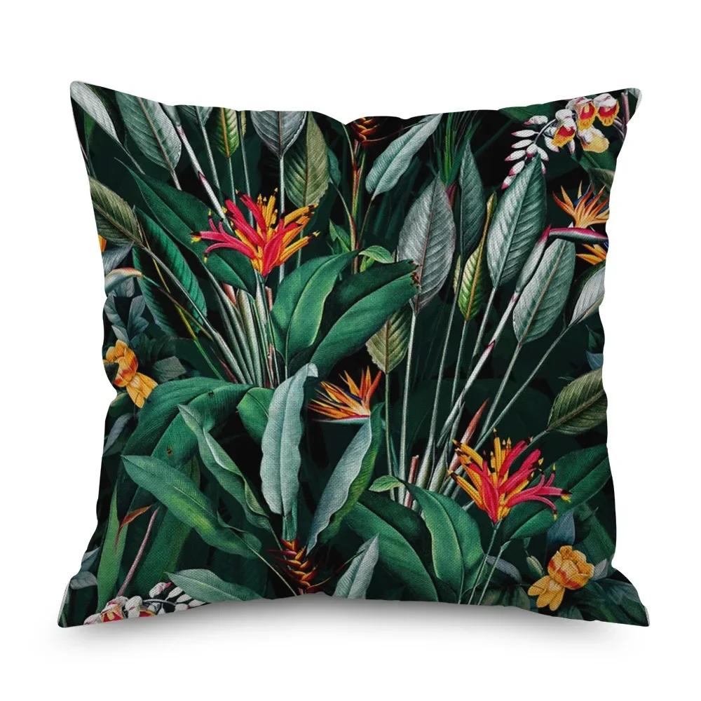 Vintage Floral Leinen Kissenbezug Schwarze Nacht Rose Kissenbezüge Dekorativ Interieur für Heimdeko Kissenhülle für Schlafzimmer 45x45