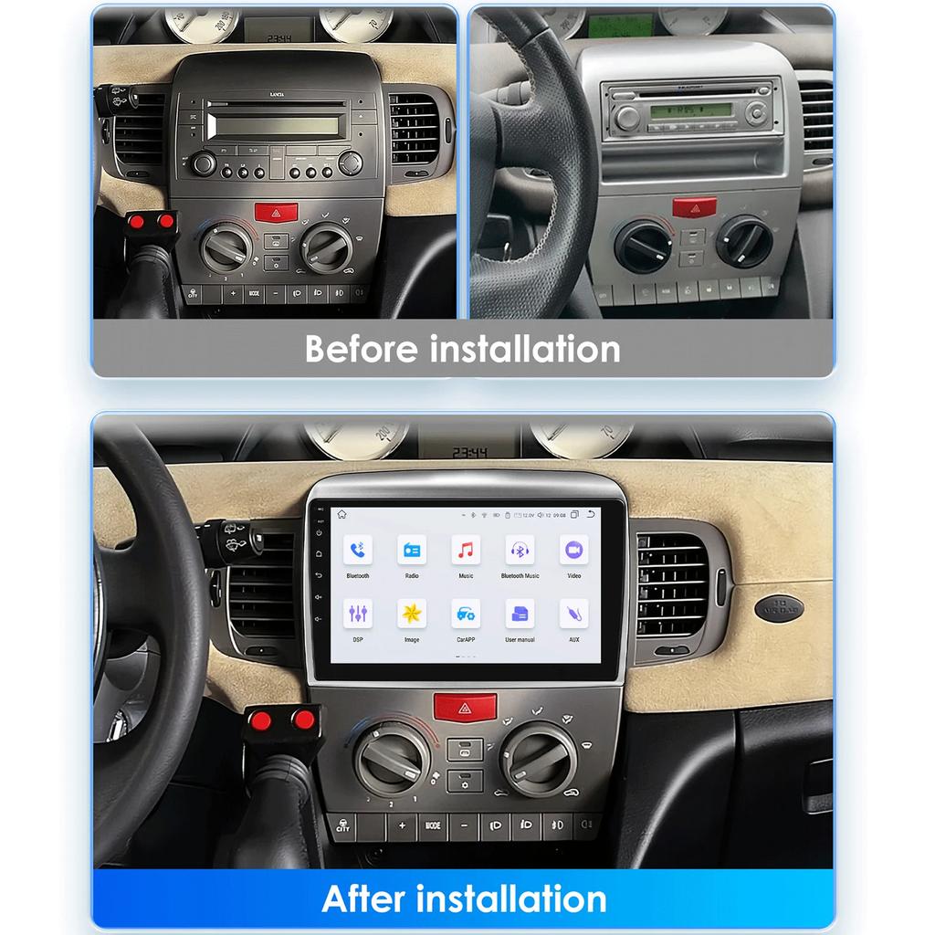 Hizpo Car Intelligent Systems Carplay Android Car Radio for Lancia Ypsilon 2006-2011 Multimedia Video Player WIFI 7862 Autoradio RDS DVR Cam Bluetooth