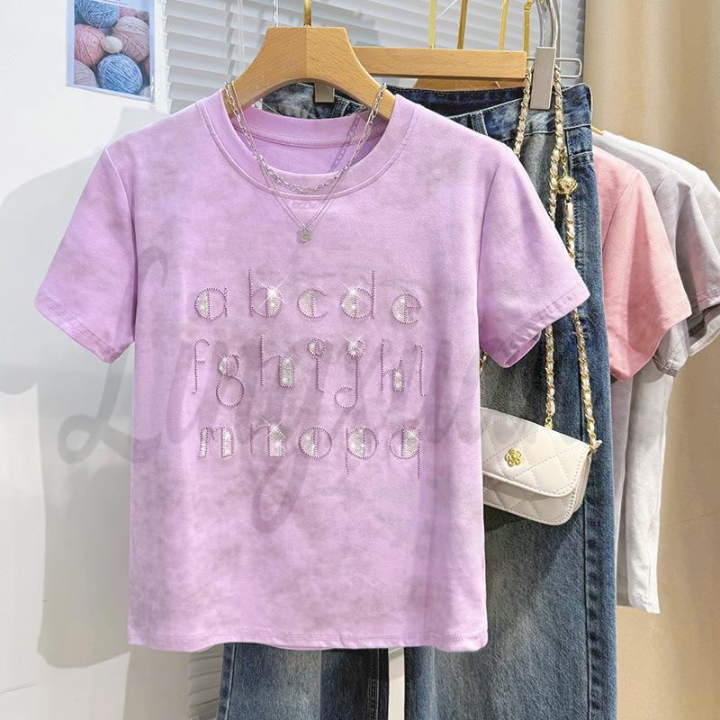 Chic Sequin Embroidered Short-Sleeve Women s T-Shirt XL