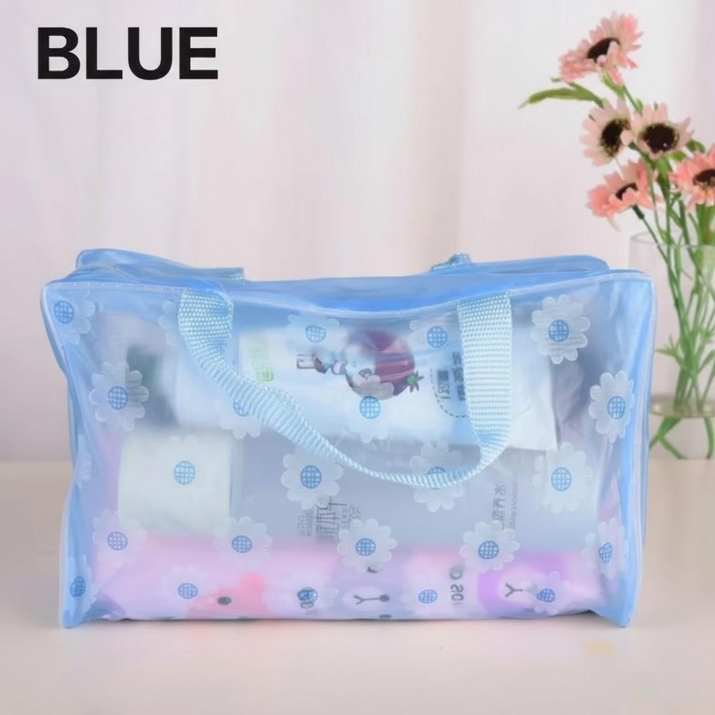 

Women s Waterproof PVC Travel Makeup Bag Organizer Toiletry Cosmetic Pouch Storage Luggage Zipper Case синий