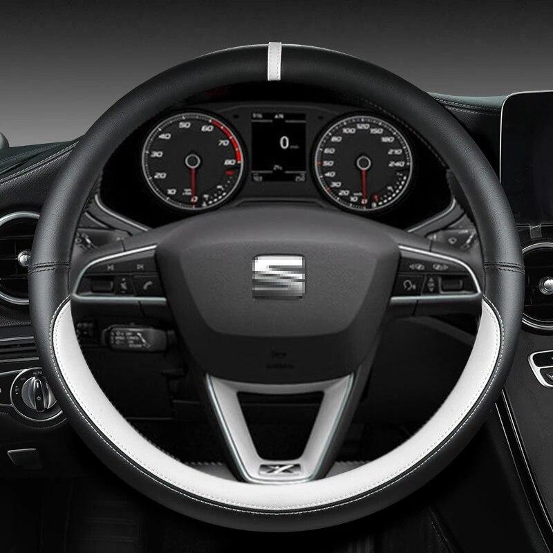 For Seat Leon Cupra R Leon ST Cupra Leon ST Cupra Ateca Cupra Ateca FR Car Steering Wheel Cover PU Leather Auto Accessories