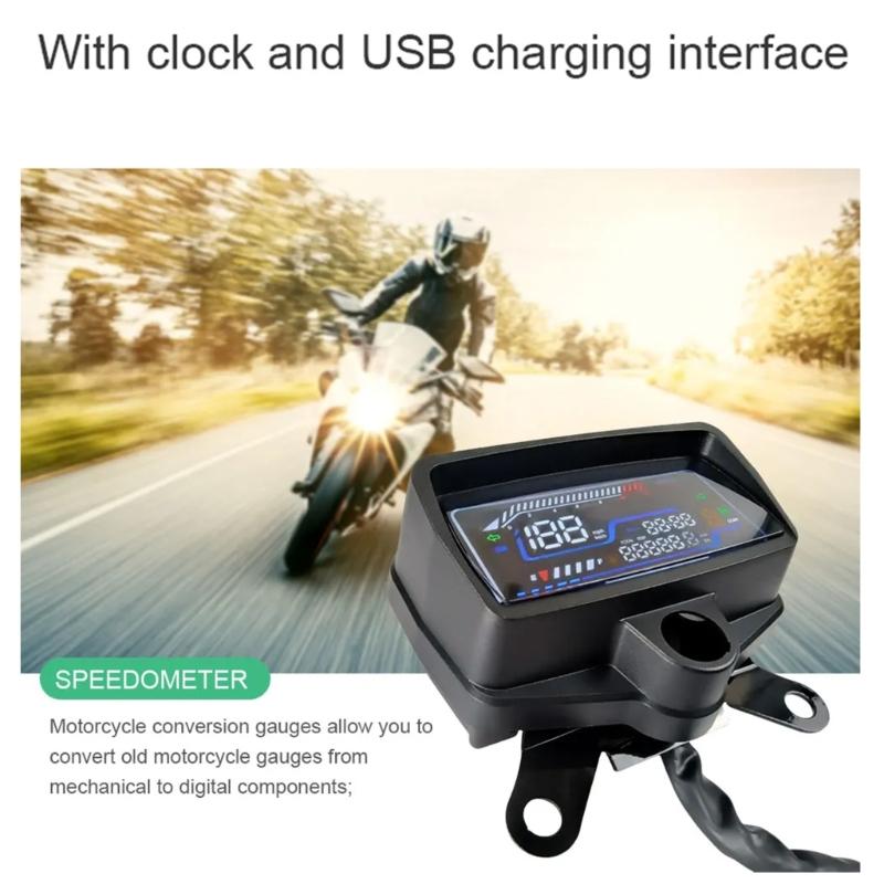 Digital Speedometer Odometer Dashboard Suitable for CG125 CG150 Waterproof Motorcycle Instrument Cluster LED Tachometer
