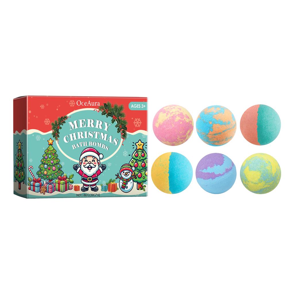 OceAura Bath Bubble Balls Merry Christmas Gifts for Women Dirt Remover Natural Organic Rosemary Lavender Rose Scented Bath Ball