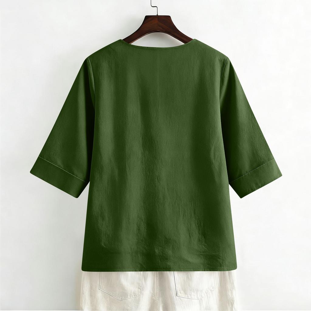 Rochii tip cămașă pentru femei Tricouri casual elegante cu mânecă 3/4 Topuri tip tunică Tricouri de bază Pulovere Cămăși de lucru