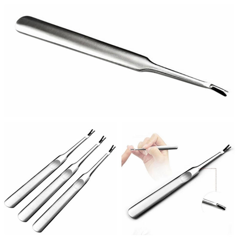Stainless Steel Cuticle Pusher Trimmer Remover Pedicure Manicure Nail Art Tools