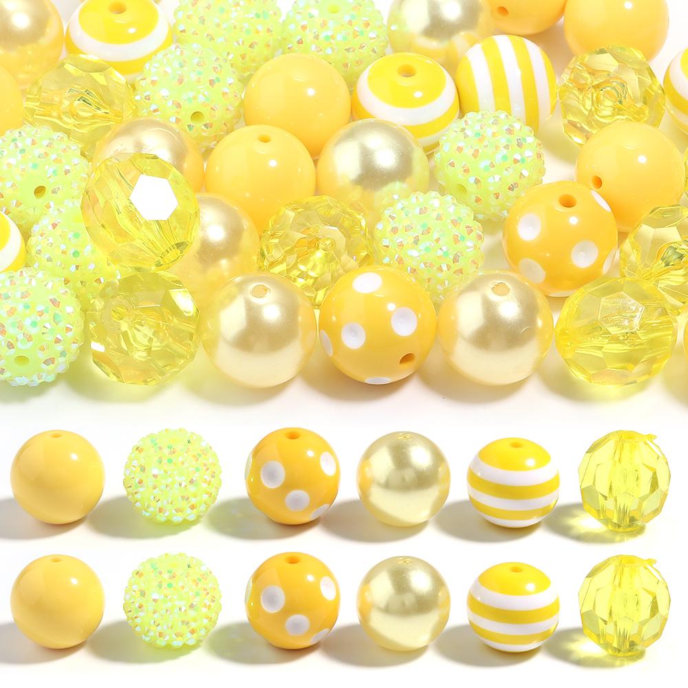 12pcs/lot Candy Color Beads 20mm Mixed Rhinestone Loose Beads For Jewelry Making DIY Bracelet Earrings Pens KeyChain Accessories