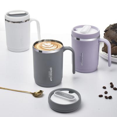 500 ml Edelstahl-Kaffeetasse mit Deckel, kreativer PP-Liner, tragbarer Trinkbecher, Milchkaffeetasse, Geschenk für Küchentrinkgeschirr
