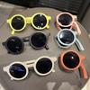 Vintage Children Small Frame Circle Sunglasses Boys Fashion Folding Sun Glasses Girl Outdoor Shading Eyewear Uv400
